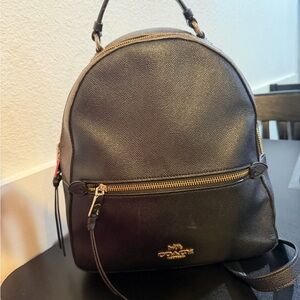 Coach brown and black leather backpack